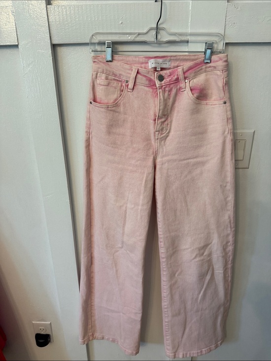 Risen Jeans Denim - Wide-Leg Pink Denim Jeans - Soft Blush Finish